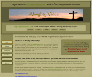 almightyvideo.com: Shop Digital readout DRO
Almighty Video Home page - Almighty Video shares the Word of God through internet broadcast