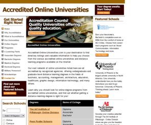 accredited-online-degrees.com: Accredited-Online-Universities.com - Online accredited degree programs.
Accredited-online-universities - Featuring online accredited degree programs and information about college accreditation for online universities.