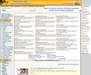 netlien.com: Net Liens :: Net liens - L'annuaire internet
Net-liens : annuaire internet de référence depuis 2004. Inscription gratuite de votre site. Tous les liens utiles du net classés par thématiques.