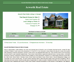 acworth-realestate.com: Acworth Real Estate and Homes for Sale in Cobb County, Georgia
Explore Acworth real estate and homes for sale by viewing Georgia
real estate listings of homes for sale in Cobb County.