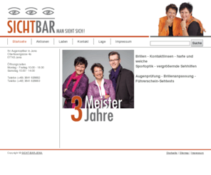 blick-bar.com: Startseite  -  SICHT-BAR-JENA
SICHTBAR-JENA, Ihr Augenoptiker in Jena, Man sieht sich