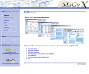 magyx.de: Startseite: MaGyX - Praxisverwaltung / Praxissoftware für sonstige Leistungserbringer (z.B. Krankengymnastik, Massage - Praxis)
MaGyX - Praxisverwaltung / Praxissoftware für sonstige Leistungserbringer (z.B. Krankengymnastik, Massage - Praxis)