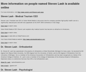 stevenlash.org: Steven Lash - Professional Directory
Steven Lash Information Network - A directory of professionals named Steven Lash