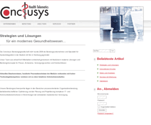 conclusys-ht.de: Strategien und Lösungen
Conclusys - Health Telematics, Management und Technologie für ein modernes Gesundheitswesen