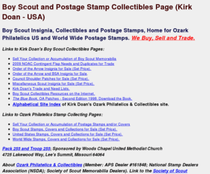 kirkdoan.com: Boy Scout and Postage Stamp Collectibles Page (Kirk Doan - USA)
