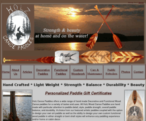 Description: Hand made wood canoe paddles. Design your own wood canoe 