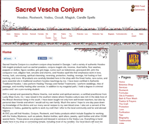 veschaconjure.com: Hoodoo, Rootwork, Vodou, Occult, Magick, Candle Spells « Sacred Vescha Conjure
Sacred Vescha Conjure is a southern conjure shop located in Georgia. I sell a variety of authentic Hoodoo folk magick products such as sachet powders, conjure…