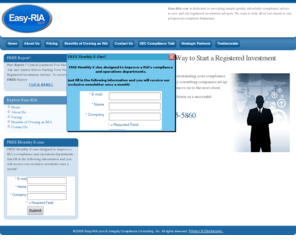 easyria.net: Welcome to Easy-RIA!
Easy-RIA.com - The easiest way to start a registered investment adviser!