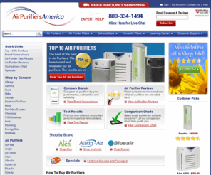 myairpurifier.com: Air Purifiers & Air Purifier Filters: Top 10 Air Purifiers & Customer Reviews
Air Purifiers: Top rated Air Purifiers and Customer Reviews on the Best HEPA Air Purifiers from Alen, BlueAir, Austin Air, AllerAir, Honeywell, AirFree and Whirlpool