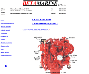 betamarinenc.com: Beta Marine US Ltd. Distributors for Kubota based marine
Superb, quiet, smooth marine propulsion engines using Kubota diesels from 10HP to 90HP including our famous Atomic 4 replacement. Marine Diesel Generators from 3.5kW to 30kW.