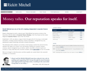 ricketmitchell.com: Company Aquisitions, Corporate Finance Advisers, Exit Planning | Rickitt Mitchell
Rickitt Mitchell are independent Corporate Finance Advisors, based in Manchester. We provide advice on Company Aquisitions, Exit Planning and Corporate Financing.