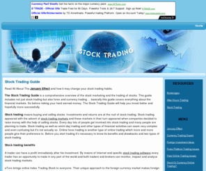 thestocktradingguide.com: Stock Trading Guide 2011
Gain an in depth understanding of stock trading, options and forex trading using TheStockTradingGuide as your free resource.  Understand various trading strategies and stock trading software along with outside forces that effect the price fluctuation in stocks and commodities.