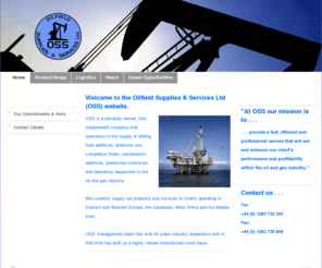 oss-ltd.net: Home - Oilfield Supplies & Services Ltd
oilfield supplies and services oss drilling fluid additives workover and completion fluids cementation additives  production chemicals oil and gas oilfield supply oilfield services