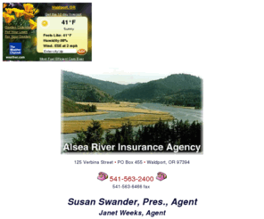 alseariver.com: Welcome to Alsea River Insurance Agency - Personal and Commercial Insurance for Auto, Home, Business, Health, Fire, Property, Medicare, Bonds, Long Term Care, Workers' Compensation
