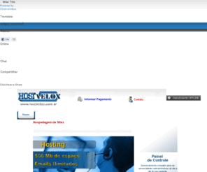 hostvelox.com.br: HOST VELOX - Hospedagem profissional de sites e PHP
Hospedagem de websites com Dominios gratis, , servidores no Brasil, hospedagem de paginas com construtor de Sites, hospedagem de sites com suporte a PHP, ASP, JSP, MySQL, entre outros. Hospedagem de Site em Windows ou Linux, Planos de Revenda de hospedagem e Servidores Dedicados. Registro de dominios e artigos sobre hospedagem de sites. voce; quer hospedar site? Hospedar éé na HOST VELOX.