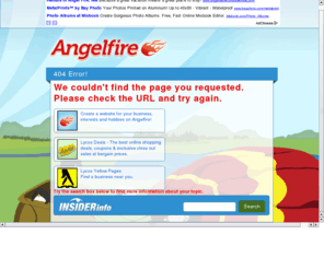 norcaloriginal.com: Angelfire - error 404
Angelfire on Lycos, established in 1995, is one of the leading personal publishing communities on the Web. Angelfire makes it easy for members to create their own blogs, web sites, get a web address (domain) and start publishing online.