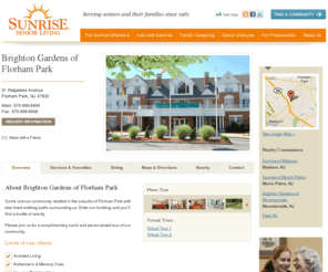 bgflorhampark.com: Florham Park, NJ Senior Living Communities | Sunrise Senior Living
Brighton Gardens of Florham Park, a Florham Park, NJ senior living community, provides high quality, personal care and services to our residents.