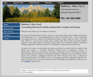 wisepsyd.com: Dr. Matthew Wise
therapy psychologist maryland bethesda