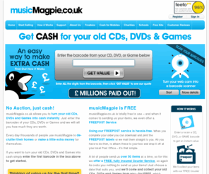 dvdmagpie.com: Selling your music CDs DVDs and games? Sell for cash the best prices paid
CD, DVD and game Buyers - Sell your used secondhand CDs, DVDs, and games, the best prices paid including free UK P and P