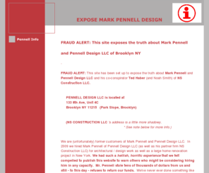 exposemarkpennell.com: Info on Pennell Design / Mark Pennell
This page provides information on   Mark Pennell Pennell Design Pennell Design LLC  of 133 8th Ave. Unit 4C Brooklyn NY  11215  Tel: (917)207.0532