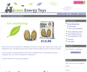 greenenergytoys.info: Green Energy Toys | Green Energy Toys
Maak kennis met de nieuwste trend. Speelgoed op groene energie geen batterij meer nodig. Groen speelgoed is leuk, educatief en laat je