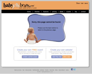 shehadeh-family.com: Baby Websites with Flavor!
Create online birth announcements or baby websites in just minutes!  View our samples to see why Babyjellybeans has the best baby websites on the internet.  Order birth announcements, baby websites and gift certificates completely online!