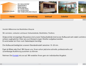 marktstand-verleih.com: Vermietung Herstellung und Verkauf von Markthuetten
Vermietung Herstellung und Verkauf von Markthuetten