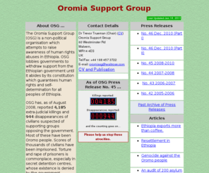 oromo.org: Oromia Support Group
Web site of the Oromia Support Group.