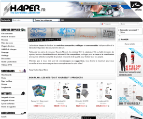 shaper.fr: SHAPER Surf-shop technique et matériaux composites pour fabriquer sa planche de surf
Vente en ligne surfboards, combinaisons et matériaux composites pour la fabrication de planches de surf (shape et stratification)