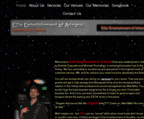 eliteentertainmentofaz.com: Elite Entertainment of Arizona - Karaoke & DJ Services
Elite Entertainment of Arizona - committed to excellence in entertainment and customer service.