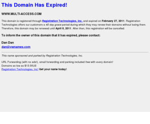 multi-access.com: MULTI-ACCESS.COM Has Expired!
