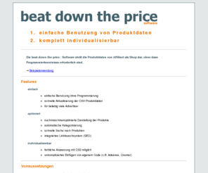 beat-down-the-price.de: Produktdaten einfach anzeigen
