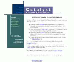 csap.com: Catalyst Systems & Peripherals - Your Datacenter Hardware Source
Catalyst Systems and Peripherals is your source for Unix based workstations, servers, and peripherals.