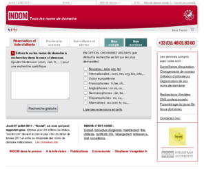 domaines-news.com: Nom de domaine : vos noms de domaine avec Indom
Noms de domaine : achat, protection, surveillance, depot, referencement, conseils, gestion, redirection, transfert, recuperation, enregistrement. Acheter votre nom de domaine avec Indom