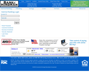 thebankofhindman.com: Bank of Hindman
The Bank of Hindman was established in 1903 and remains committed to serving the needs of our customers.