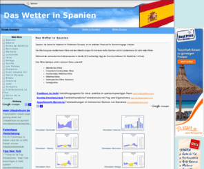 wetter-spanien.eu: Das Wetter in Spanien
Wetter, Temperaturen und Klimadaten für Spanien Iberische Halbinsel, Wetter, Temperaturen und Klimadaten für Spanien Iberische Halbinsel