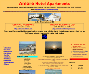 amorehotel.co.uk: Amore Hotel Apartments Protaras
Protaras Cyprus welcomes you to relax and unwind at the Amore Hotel Apartments, a warm welcome, comfort and typical cypriot hospitality await. 