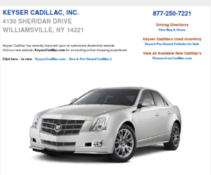 keysercars.com: Keyser Cars | NY Cadillac Dealership | New York Cadillac
New York Cadillac Dealership, Offering Competitive Cadillac Pricing in Western New York.