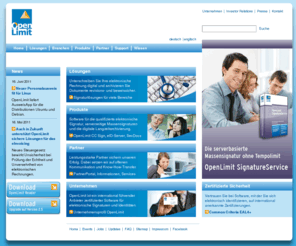 open-limit.biz: OpenLimit: Elektronische Rechnung und Langzeitarchivierung mit digitaler Signatur.
Elektronische Rechnungslegung, Langzeitarchivierung, sichere Geschäftsprozesse mit zertifizierter Software für digitale Signaturen und Identitäten.