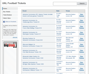 unlfootballtickets.com: UNL Football Tickets - 2011 Huskers Tickets On-Sale
How to get UNL Football tickets. Find cheap UNL Football tickets, premium tickets, ticket auctions, and more.