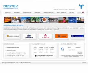 destekenerji.com: Destek Enerji ®
Destek Enerji; Elektrik ve Elektronik Malzemeleri, Makine ve Yedek Parça Malzemeleri konusunda ihtiyaç ve beklentilerinizi profesyonel yaklaşımlarla en iyi ve hızlı şekilde karşılamaktadır.