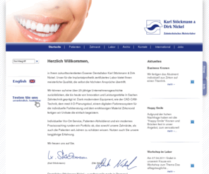 zahntechnik-online.de: Zahntechnik Essen - Dentallabor Essen - Karl Stöckmann & Dirk Nickel
Zahntechnik Essen – Dentallabor Stöckmann-Nickel – a perfect smile made in Germany. Wir bieten meisterliche Qualität für höchste Ansprüche