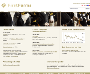 first-farms.com: Home - FirstFarms A/S
FirstFarms is a listed public limited company, which by its business concept and investment strategy utilise favourable opportunities to invest and run agricultural farming i Eastern Europe. The agricultural establishments are optimised, to enable production of agricultural produce that is competitive in price and quality. 