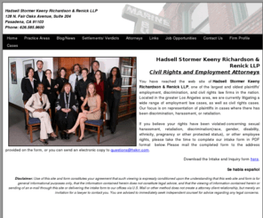 nodisabilitydiscrimination.com: HSKRR Intake and Inquiry | HSKRR.com
Our Los Angeles area Law Firm is home to many of the most experienced civil rights and labor and employment attorneys in the nation. We specialize in employment law, labor law, harassment, discrimination, wage and hour law, wrongful termination, and human and civil rights. Visit us at HSKRR.com to learn more about these lawyers located in the greater Los Angeleles, California area.