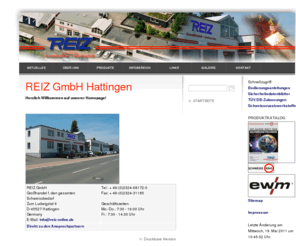 reiz-schweisstechnik.biz: REIZ GmbH  Hattingen
Reiz GmbH Schweisstechnik   Arbeitsschutz, Hattingen