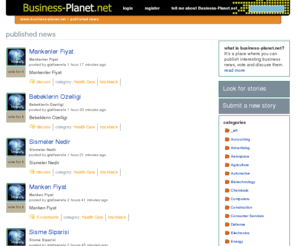 business-planet.net: Business Planet: published news
Business-Planet.Net: Business News and Media picked, published voted and discused by users