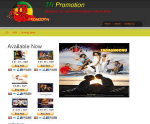 trethiomusic.com: TR Promotion
TR Promotion is a leading Ethiopian CD and DVD promoting company in the United States.