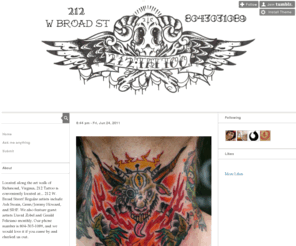 212tattoo.com: – Page 1
Located along the art walk of Richmond, Virginia, 212 Tattoo is conveniently located at... 212 W. Broad Street! Regular artists include Ash Swain, Germ/Jeremy Howard, and SIHF. We also feature guest...