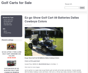 golf-carts-for-sale.org: Golf Carts for Sale - New and Used Golf Carts
Find new and used golf carts. Great deals and discounts on gas and electric golf carts.