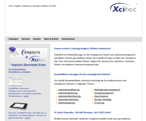 xcitec.org: Xcitec - Software für den strategischen Einkauf, Lieferantenmanagement, SRM
Xcitec® ist auf Softwarelösungen für strategisches Lieferantenmanagement und Supplier Relationship Management (SRM) spezialisiert.